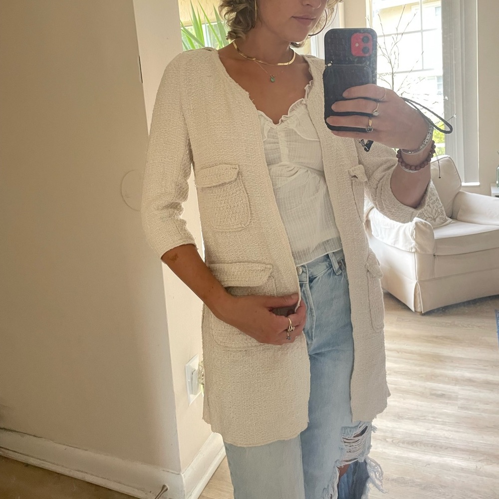 Zara Tweed cardigan - Cream